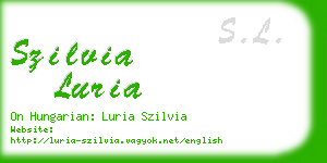 szilvia luria business card